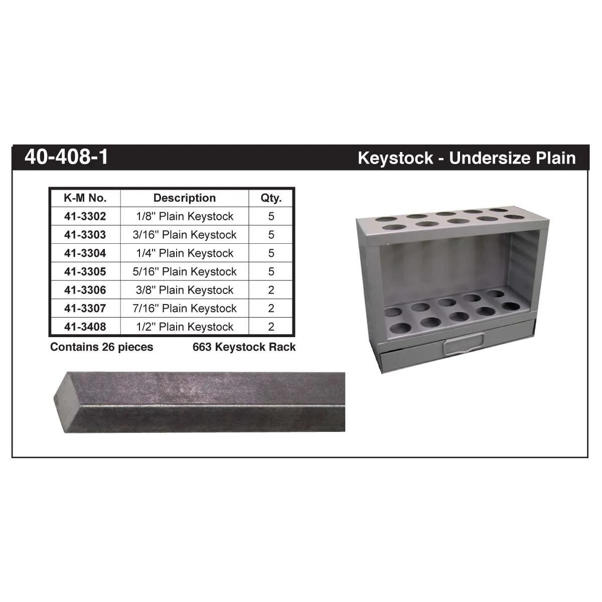 Square Undersized Key Stock Assortment (1/8" - 1/2")