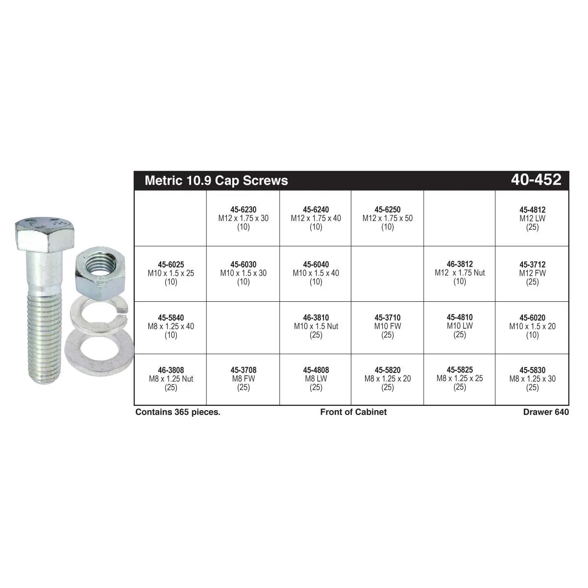 Metric 10.9 Hex Head Cap Screw Drawer Assortment (M8 - M12)