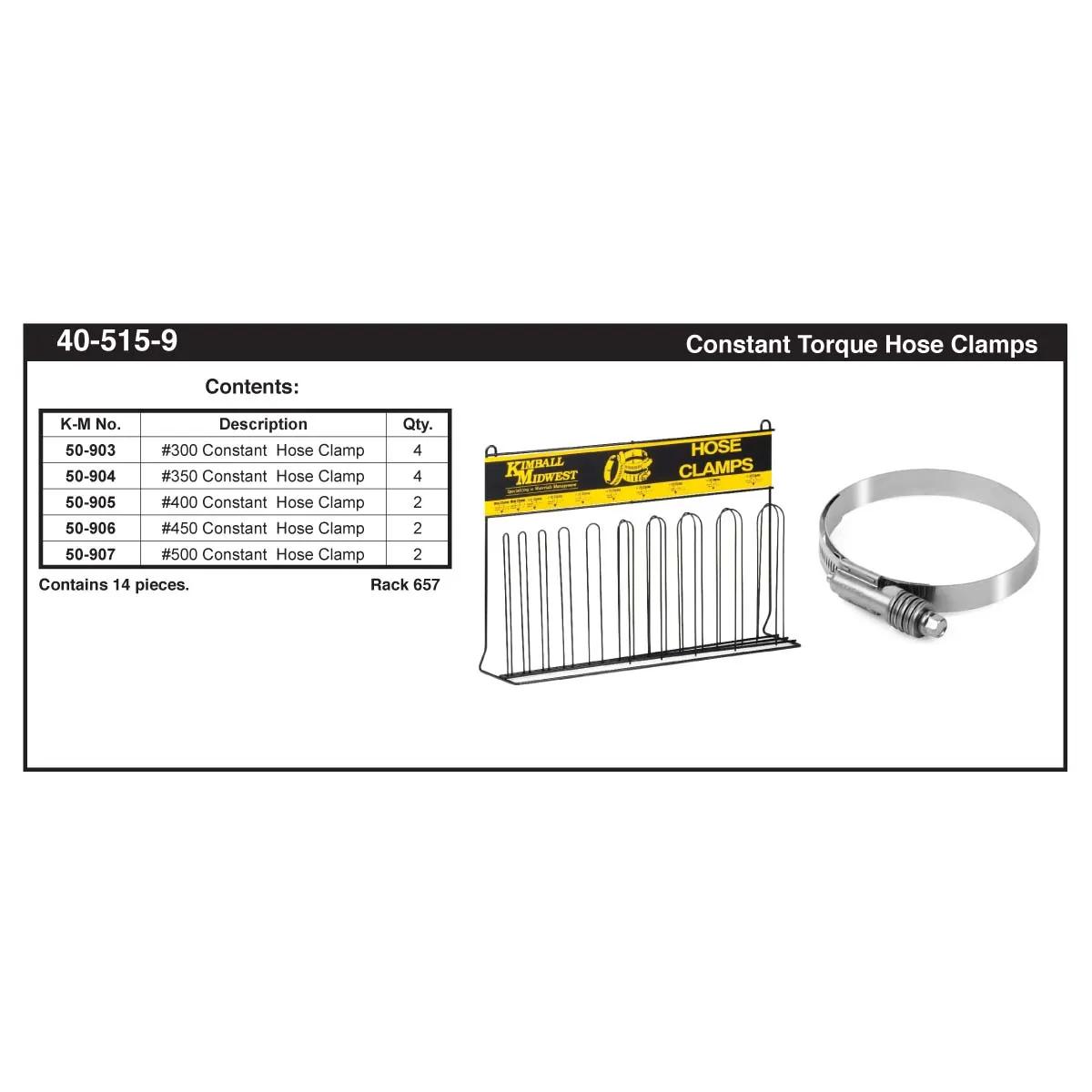 Constant Torque Hose Clamp Assortment (#300 - #500)