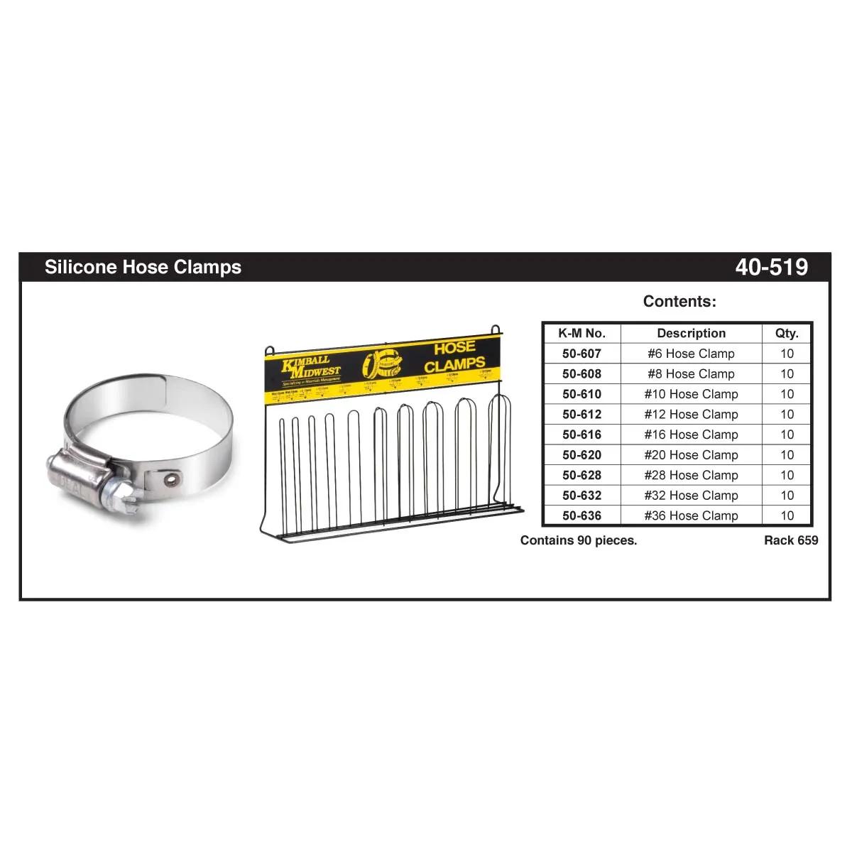 Silicone Hose Clamp Assortment (#6 - #36)
