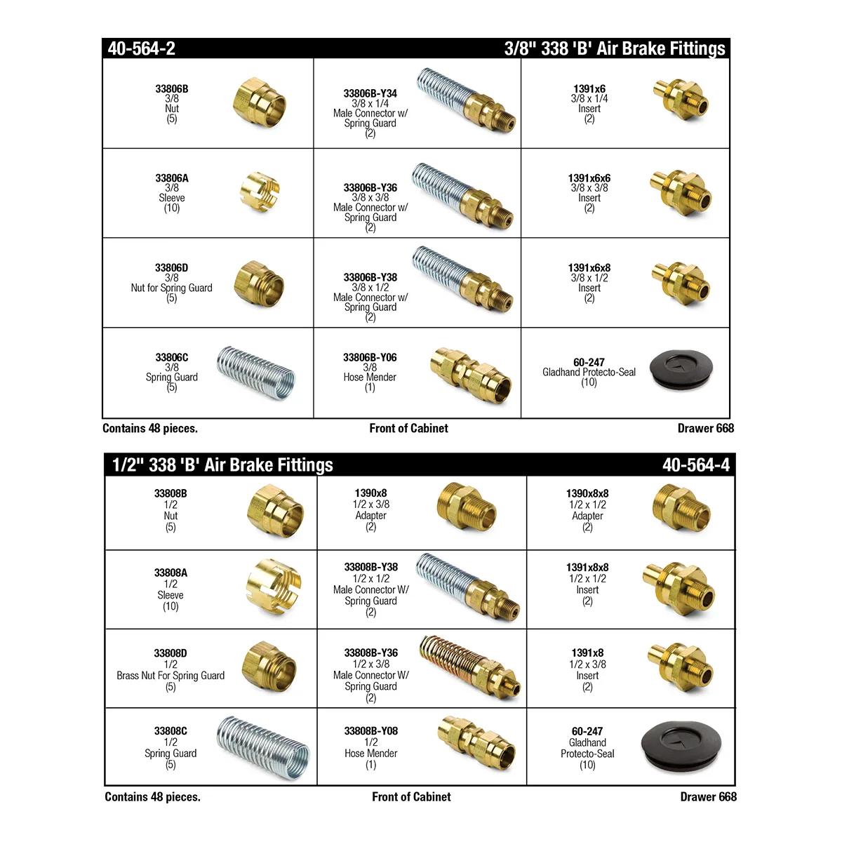 338 B Series Air Brake Hose Ends Master Assortment