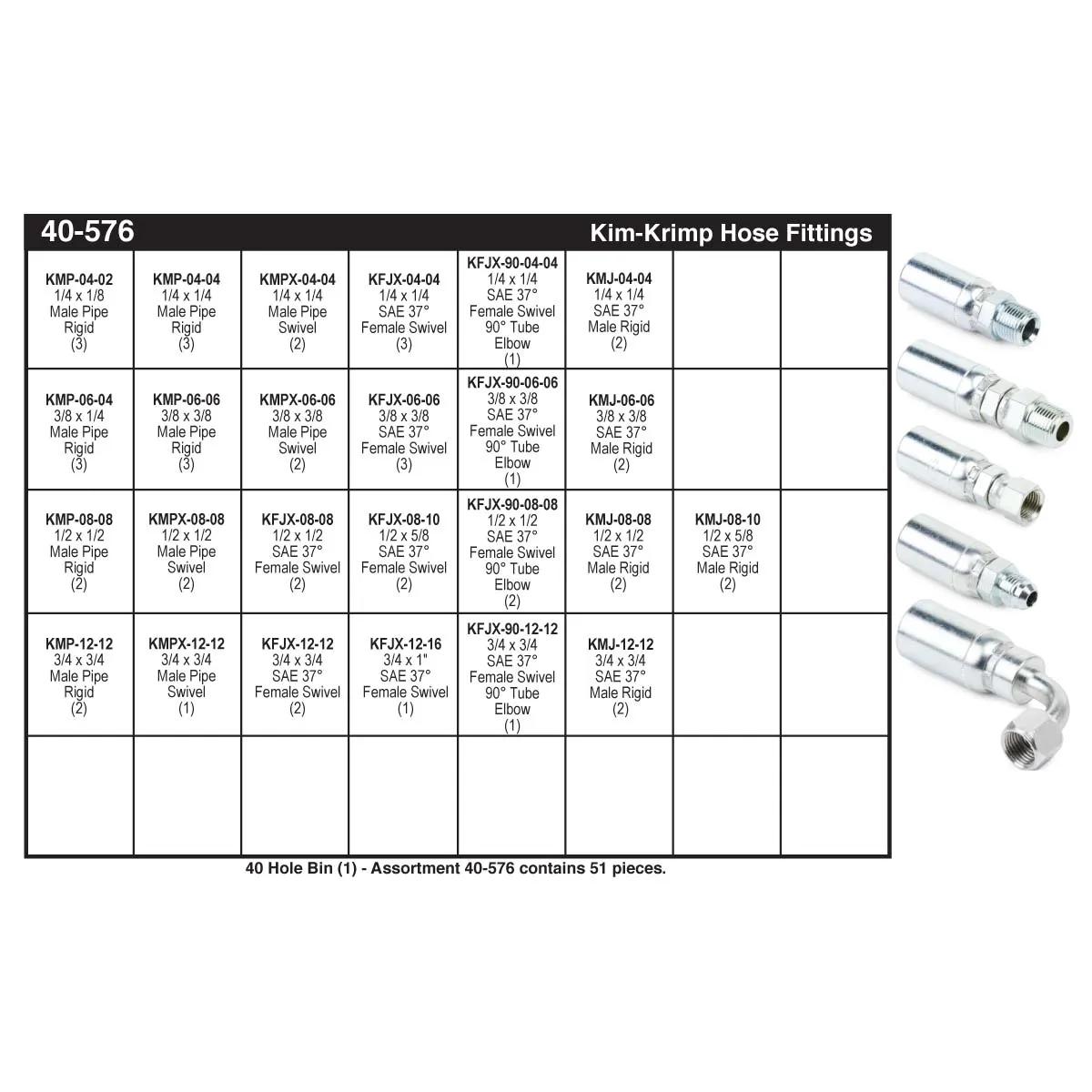 Refill Kit for Kim-Krimp Hose Fitting Assortment (1/4" - 3/4")