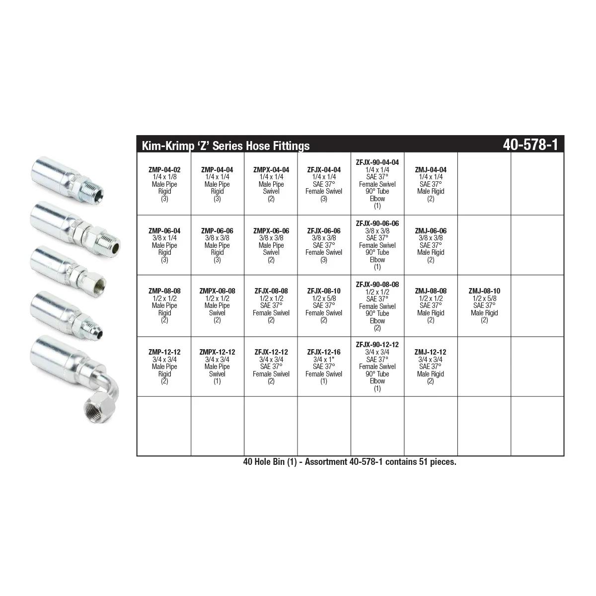 Kim-Krimp Z Series Hose Fitting Assortments