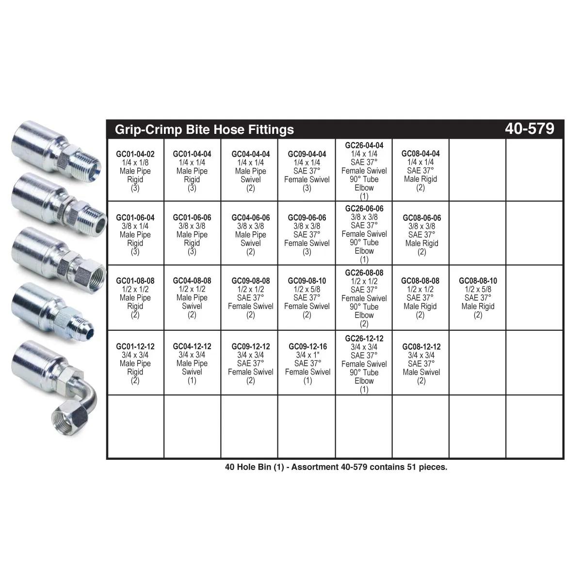 Grip-Crimp Hose End Assortment (1/4" - 3/4")