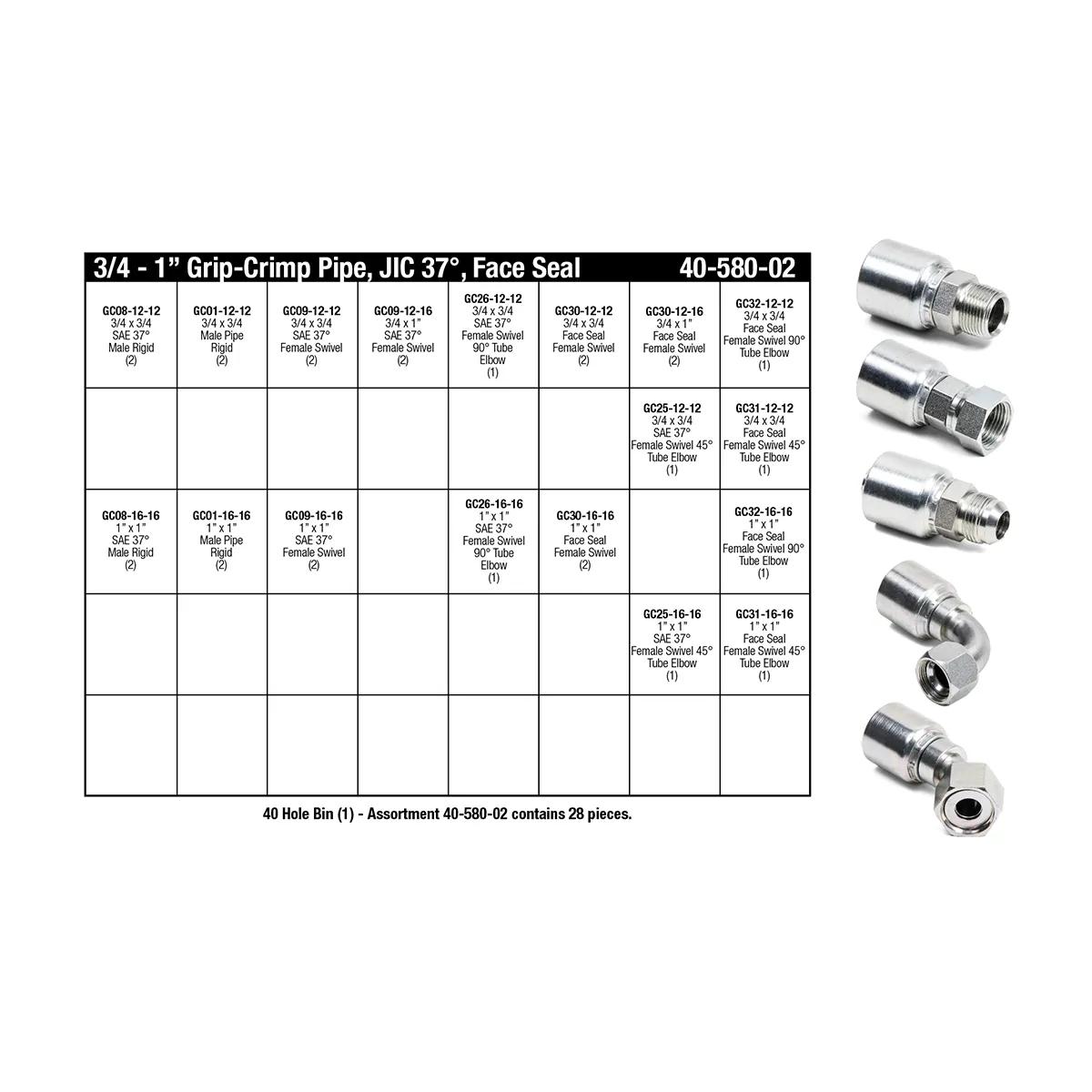3/4" - 1" Grip-Crimp Series Hose End Assortment