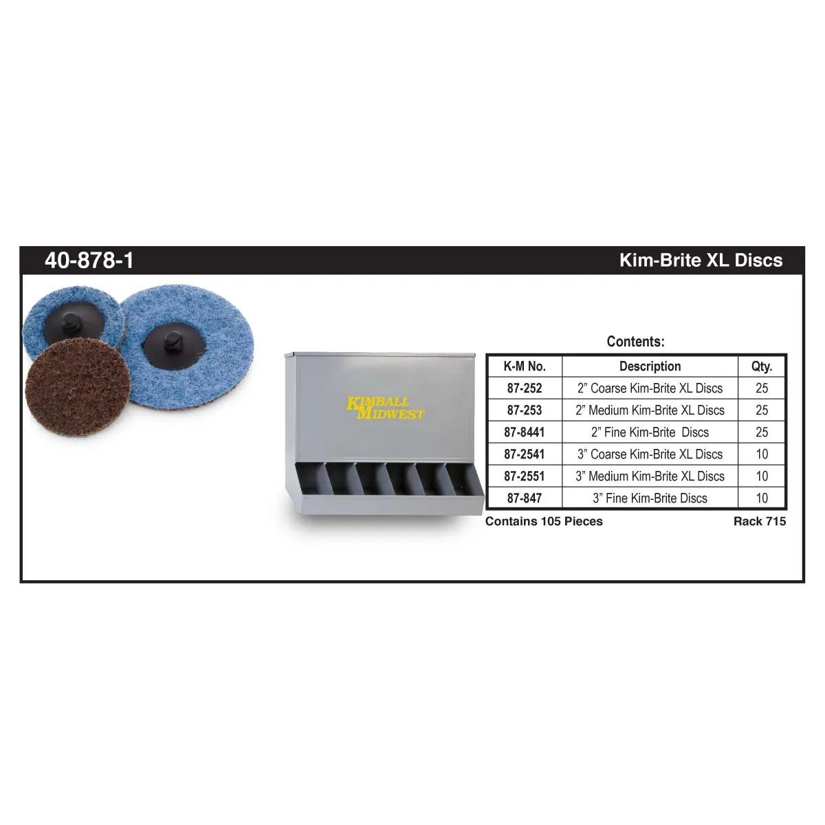 2" and 3" Type R Kim-Brite™ Ceramic Grain XL Surface Conditioning Disc Assortment (Fine, Medium and Coarse)