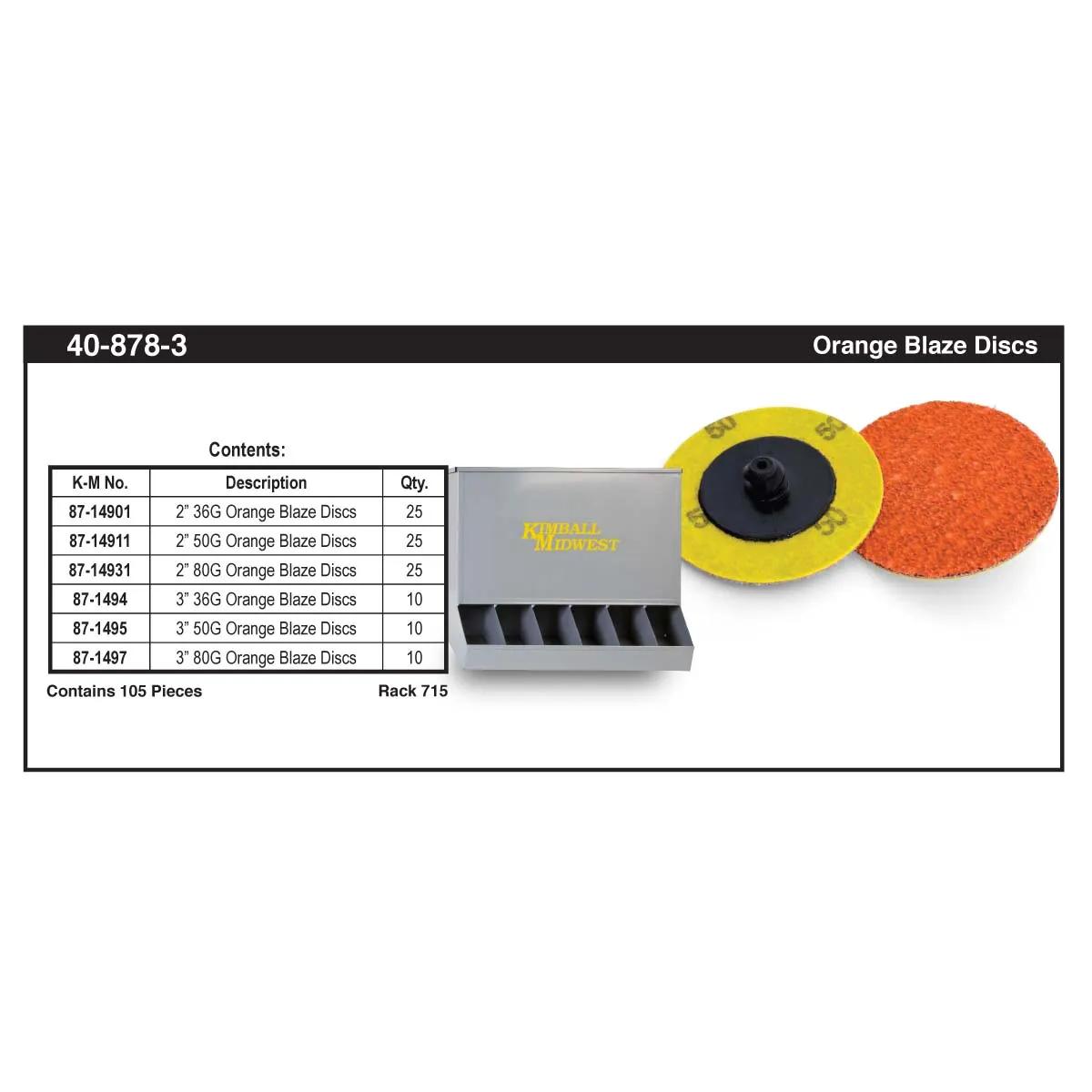 36 - 80 Grit Orange Blaze Grinding Disc Assortment
