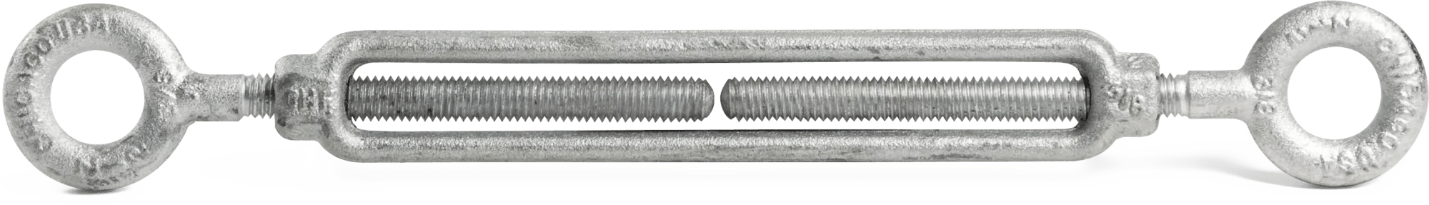 3/8" x 6" Galvanized Drop Forged Steel Eye & Eye Turnbuckle