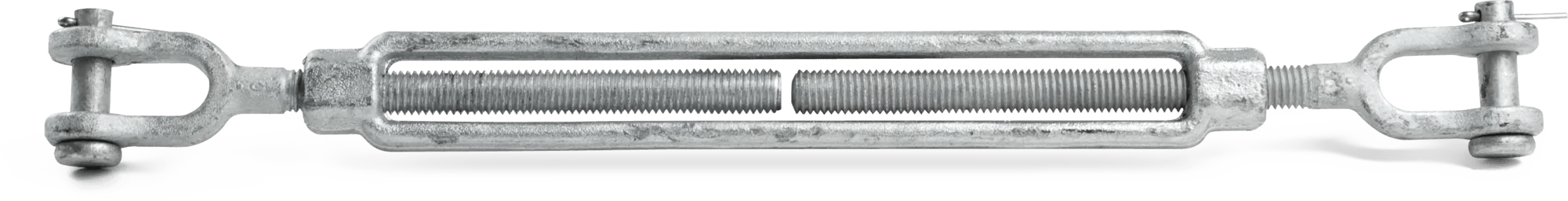 3/8" x 6" Galvanized Drop Forged Steel Jaw & Jaw Turnbuckle