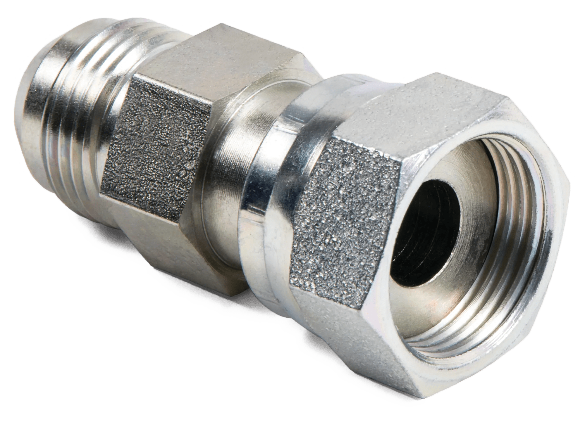 1/2" x 1/2" Steel Male 37° JIC to Female O-Ring Face-Seal Swivel