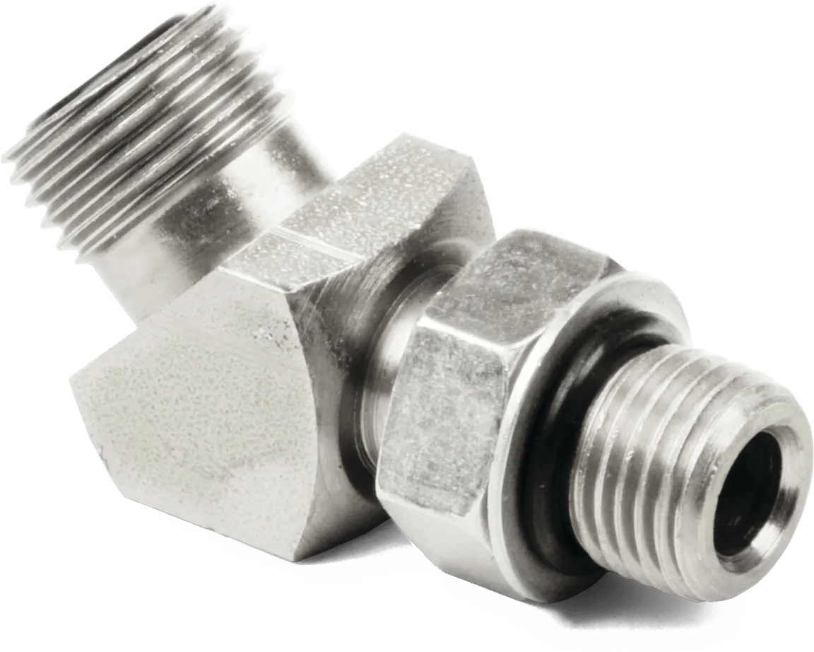 3/4" x 3/4" O-Ring Face-Seal to Straight Thread O-Ring 45° Elbow