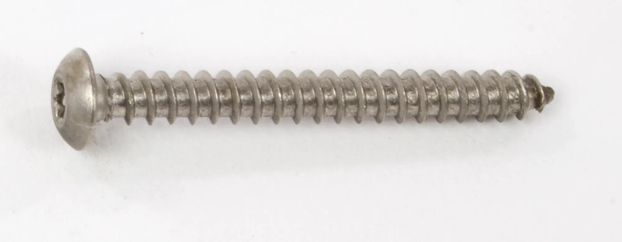 #10 x 1-1/2" 18-8 Stainless Steel Tamperproof Button Head Sheet Metal Screw - 25 Pack