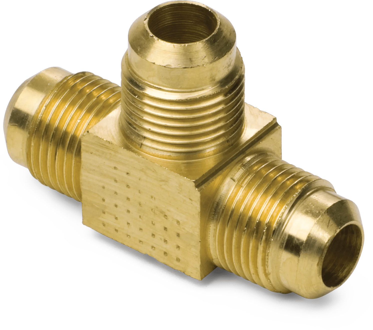 1/4" SAE 45° Flare Brass Union Tee
