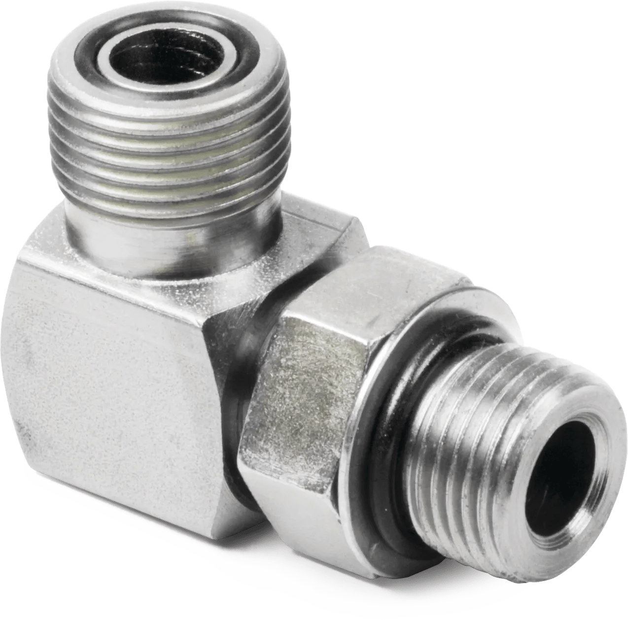 3/8" x 3/8" O-Ring Face-Seal to Straight Thread O-Ring 90° Elbow
