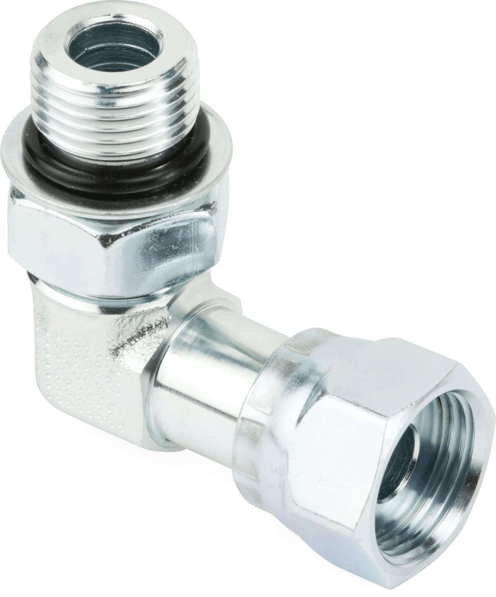 1/2" x 1/2" O-Ring Face-Seal to Straight Thread O-Ring 90° Elbow Swivel