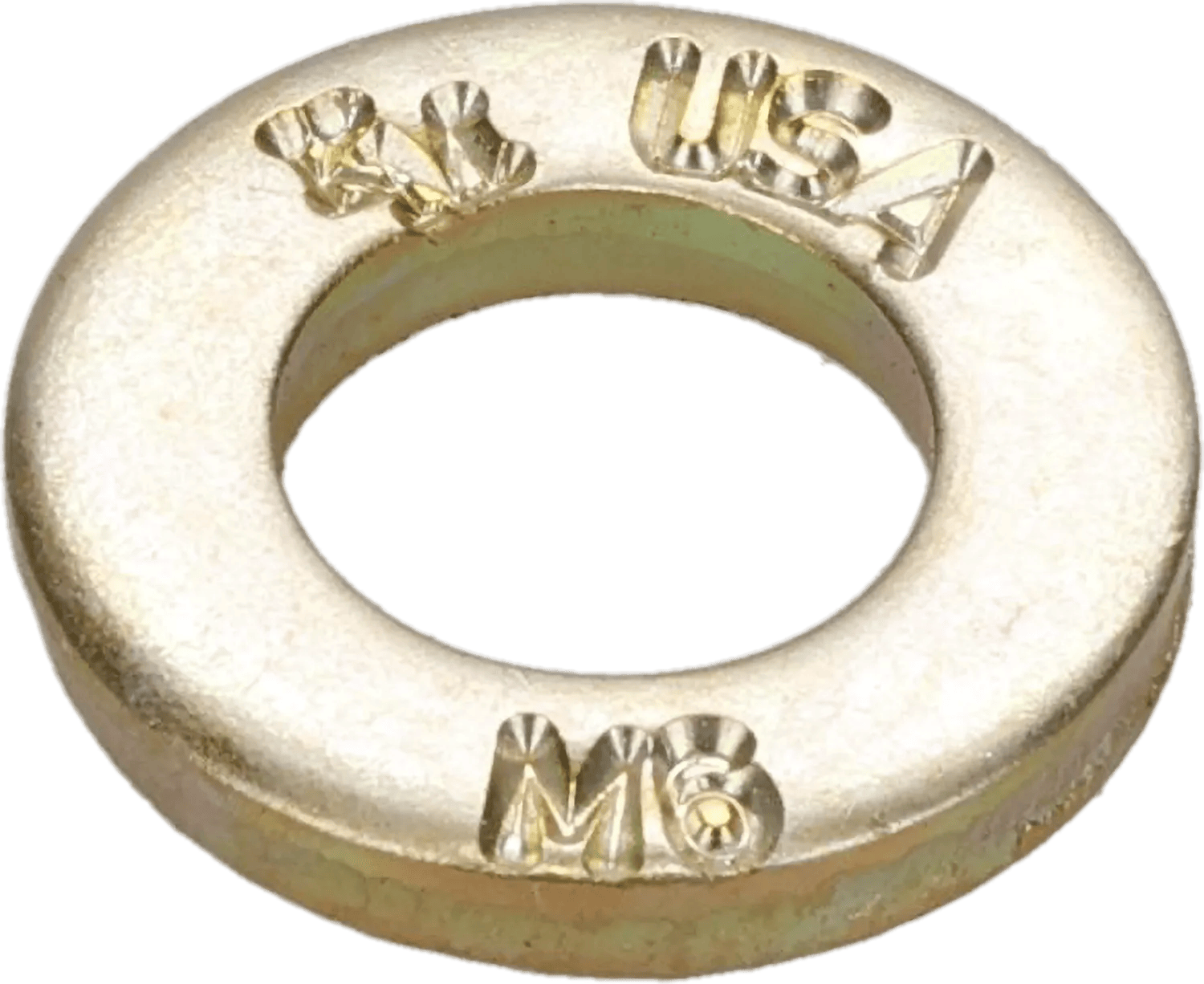 M6 KM-USA Class 10 Yellow Zinc Plated Flat Washer - 100 Pack