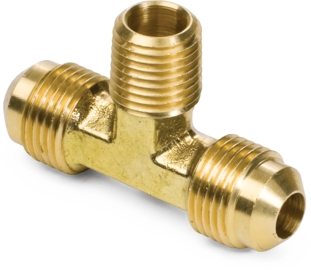 1/4" x 1/8" SAE 45° Flare Brass Male Branch Tee