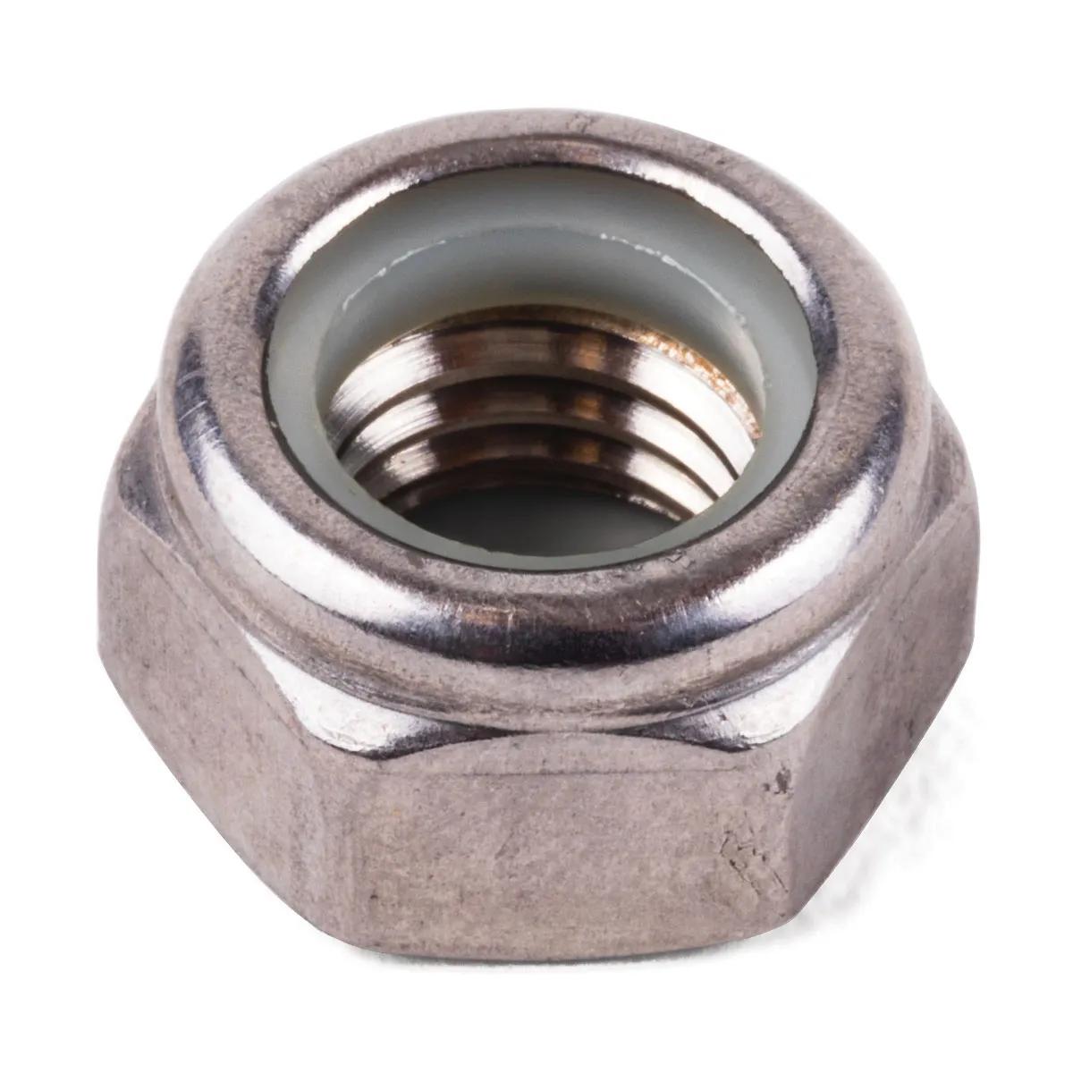 M8 x 1.25 316 Stainless Steel Nylon Insert Lock Nut - 25 Pack