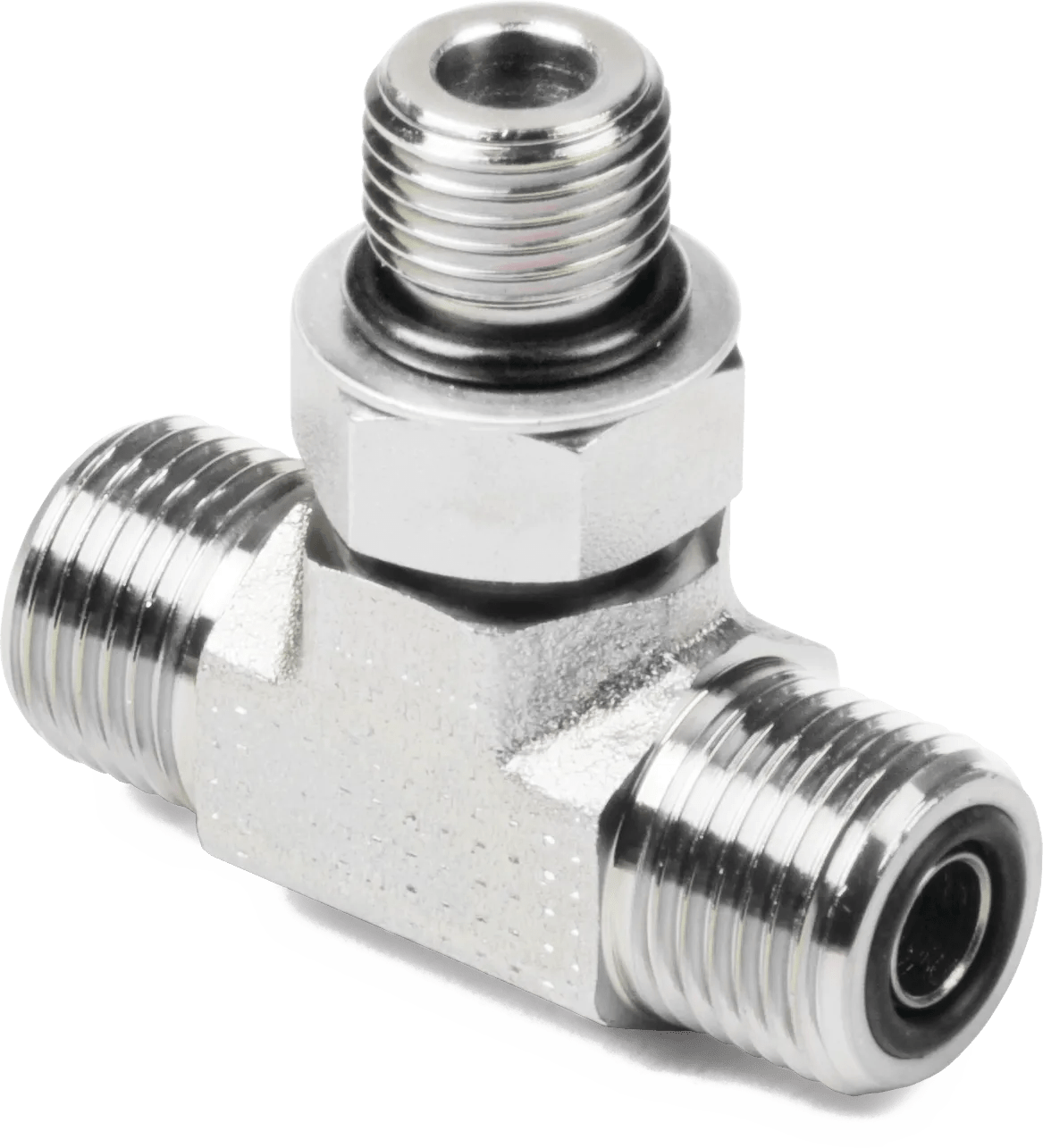 1/2" O-Ring Face-Seal to Straight Thread O-Ring Branch Tee