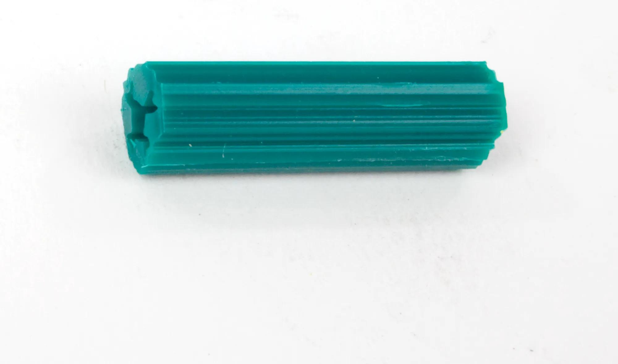 1/4" x 1" Green Plastic Tubular Screw Anchor