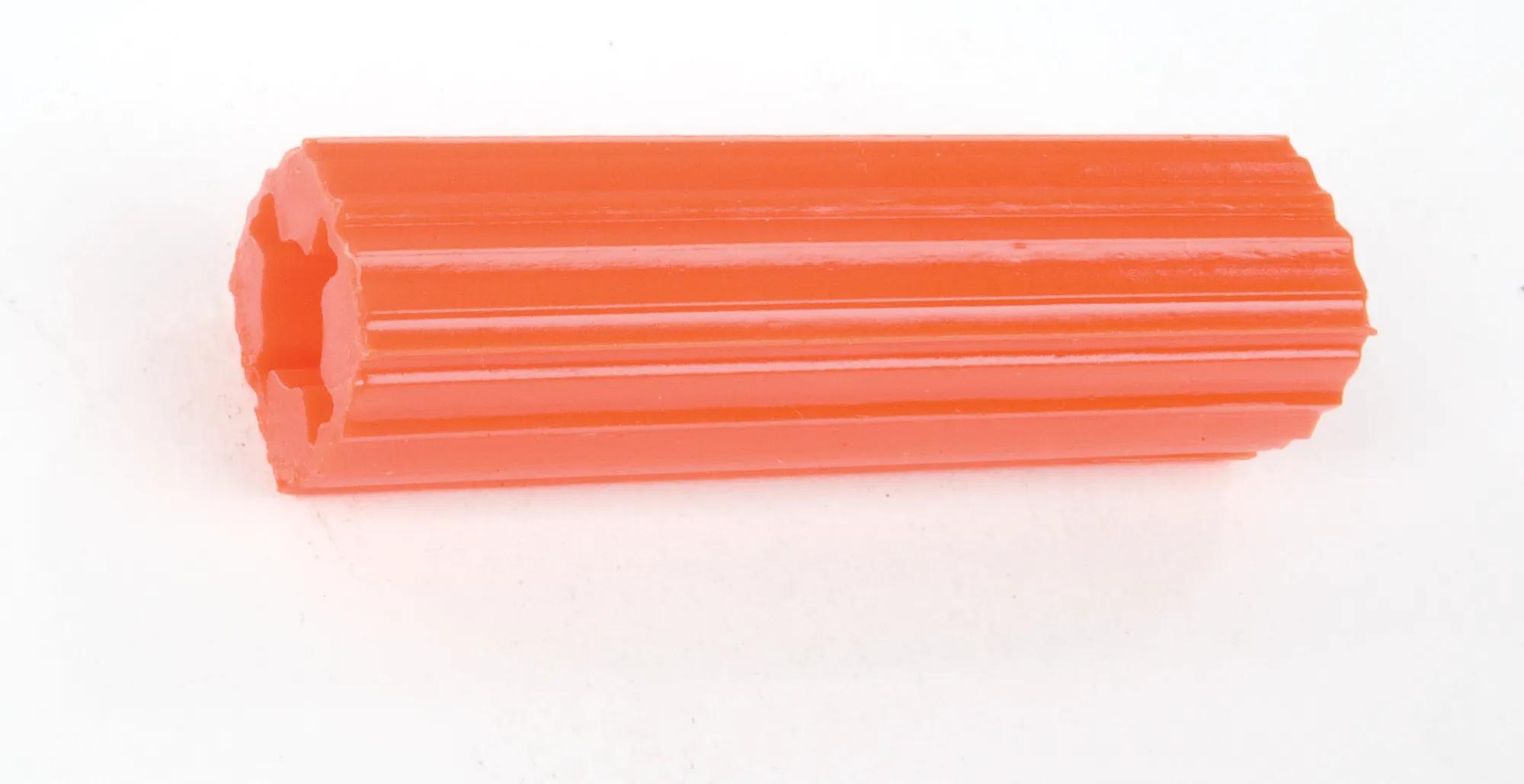 3/8" x 1-1/2" Orange Plastic Tubular Screw Anchor - 25 Pack