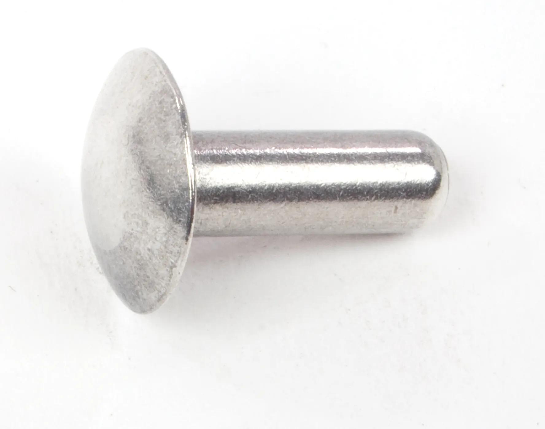3/16" x 7/16" Brazier Head Solid Aluminum Bucking Rivet - 250 Pack
