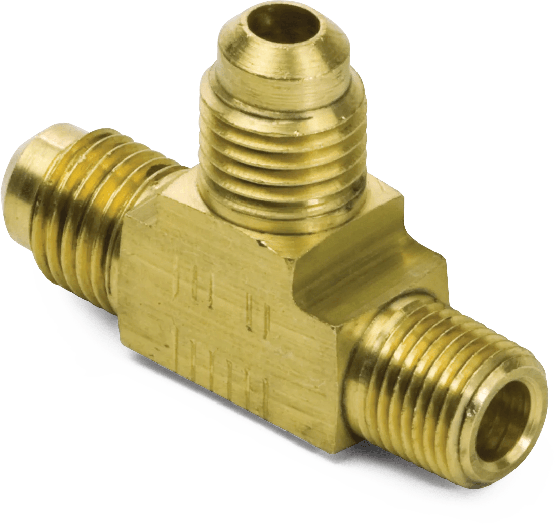 SAE 45° Flare Brass Male Run Tees