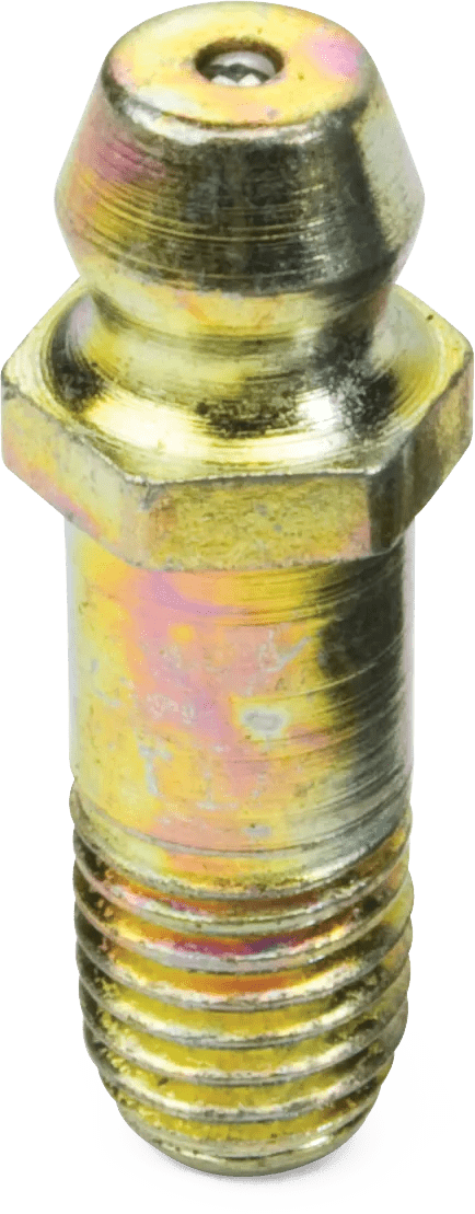 1/4"-28 x 15/16" Straight Carbon Steel (SAE) Grease Fitting - 25 Pack