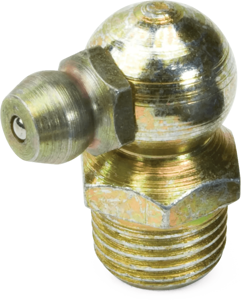 1/4"-28 90° Carbon Steel Self-Tapping Grease Fitting - 25 Pack
