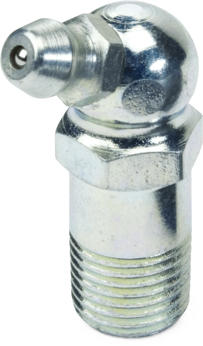 1/8" NPT 65° Long Carbon Steel Grease Fitting - 5 Pack