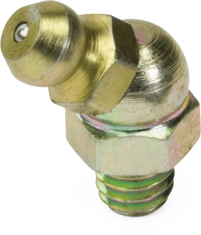 M6 x 1.0 45° Carbon Steel Grease Fitting - 25 Pack