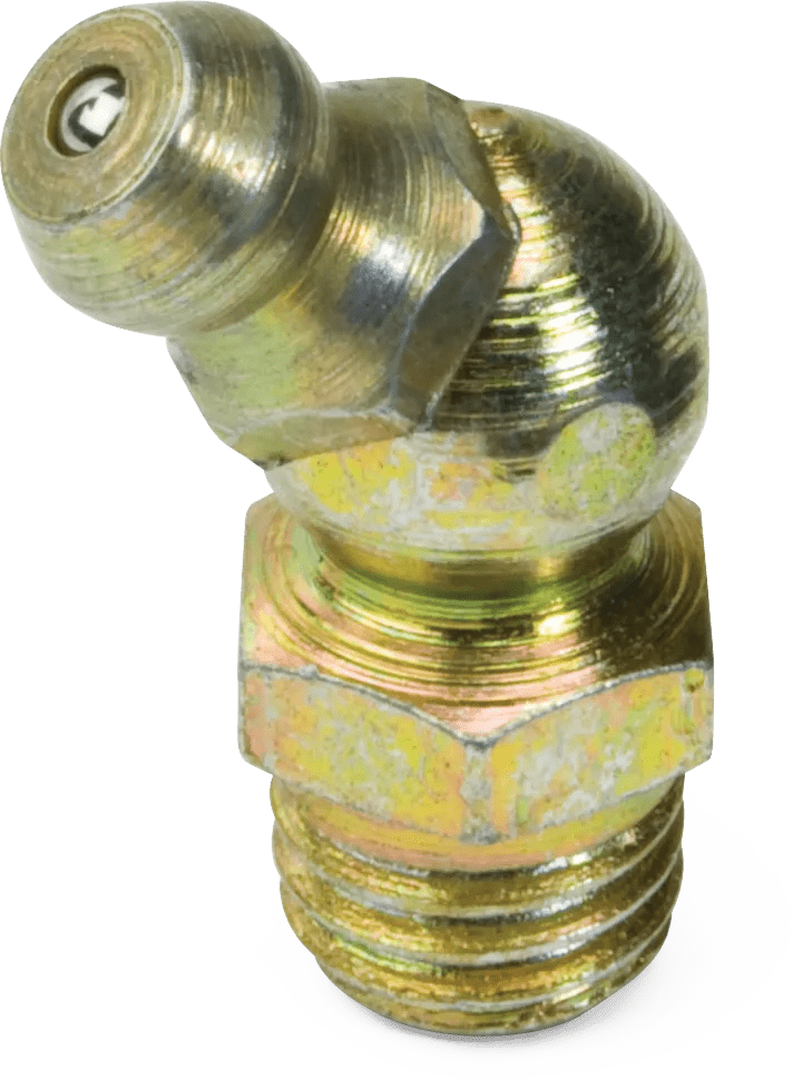 M8 x 1.0 45° Carbon Steel Grease Fitting - 25 Pack