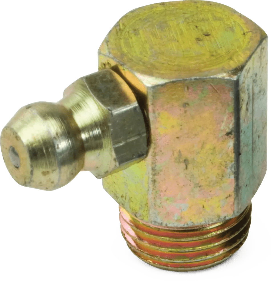M10 x 1.0 90° Carbon Steel Grease Fitting - 10 Pack