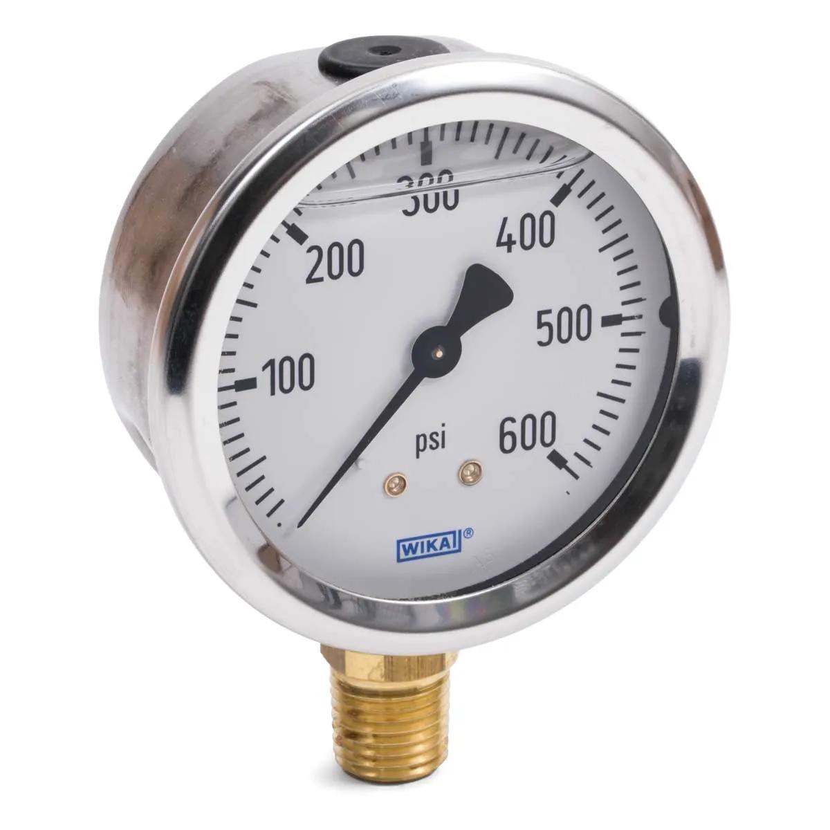 0 - 600 P.S.I. Liquid Filled Pressure Gauge