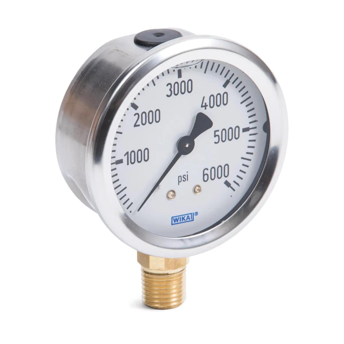 Made in USA 2-1/2" Bottom Mount Liquid Filled Pressure Gauges