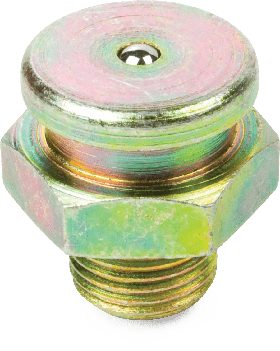1/8" NPT Standard Button Head Carbon Steel Grease Fitting - 5 Pack
