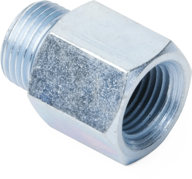1/8" NPT (Female) x 7/16"-27 (Male) Button Head Alloy Steel Grease Coupler Adapter