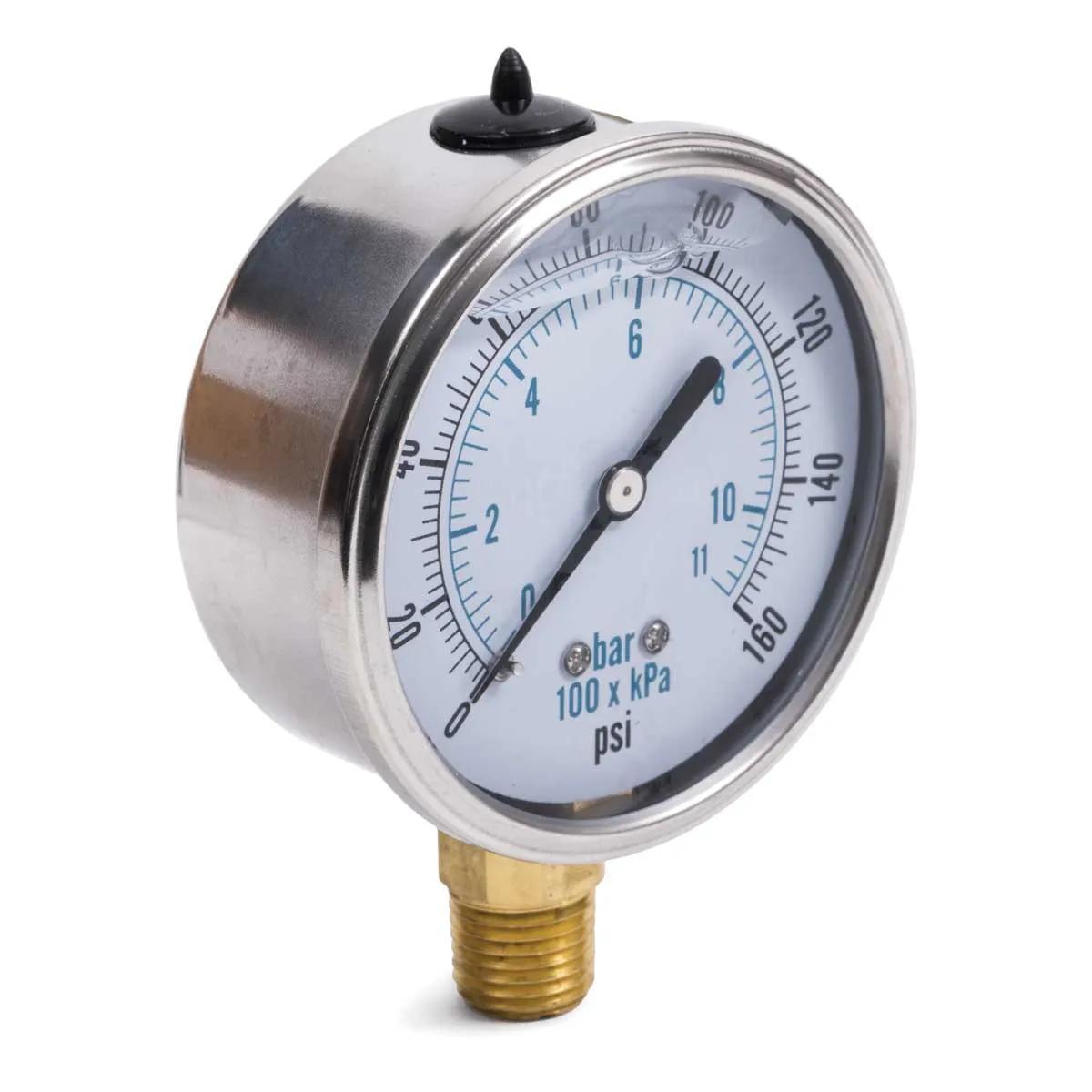 0 - 160 P.S.I. Liquid Filled Pressure Gauge