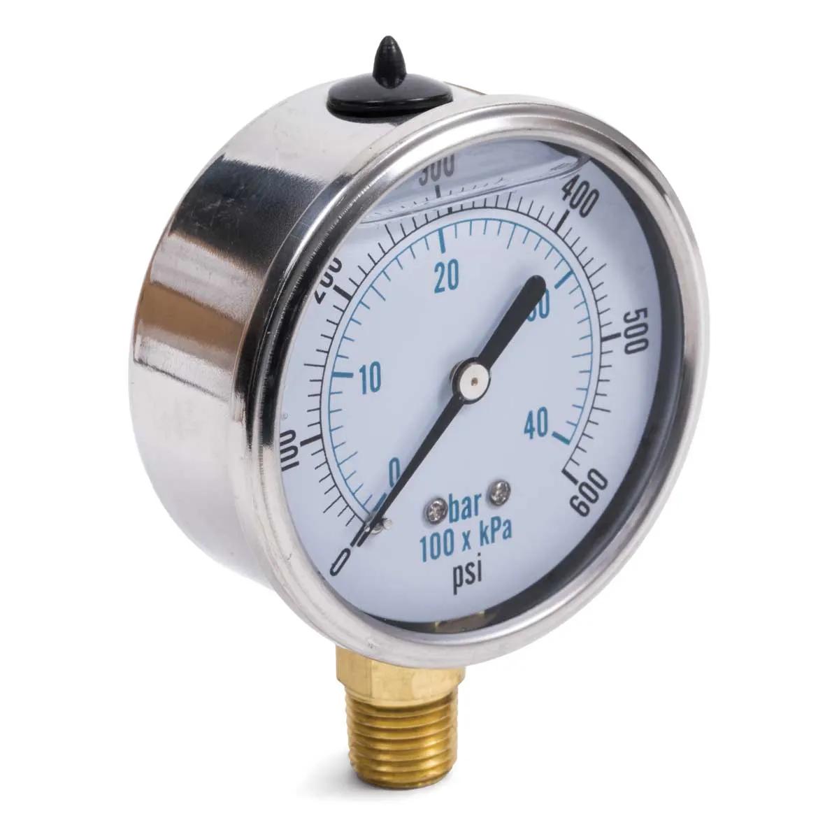 0 - 600 P.S.I. Liquid Filled Pressure Gauge