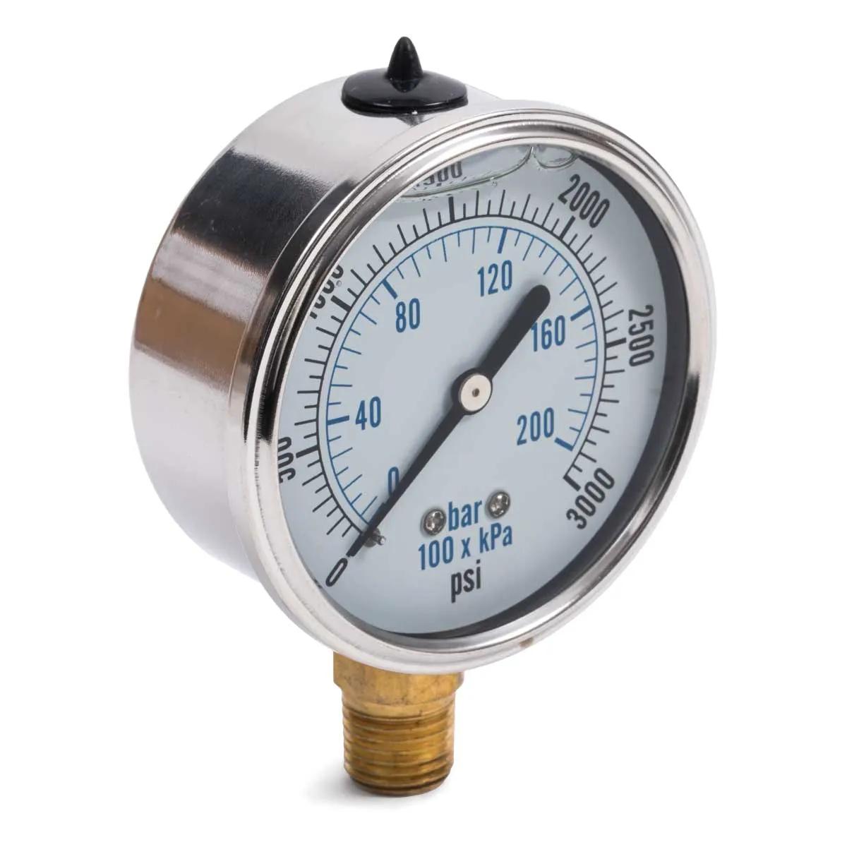 0 - 3,000 P.S.I. Liquid Filled Pressure Gauge