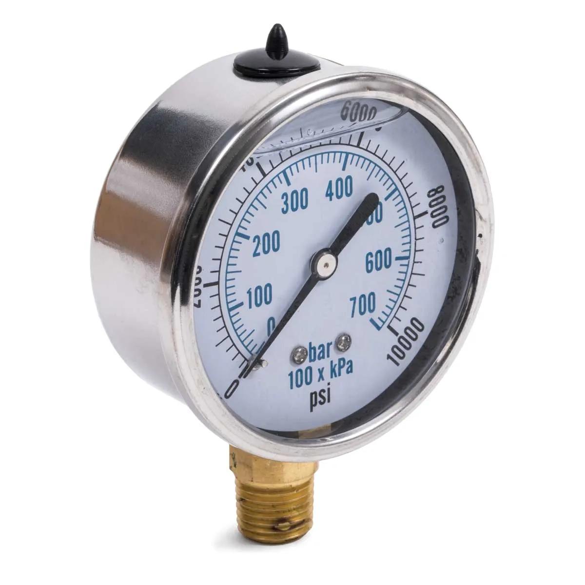 0 - 10,000 P.S.I. Liquid Filled Pressure Gauge