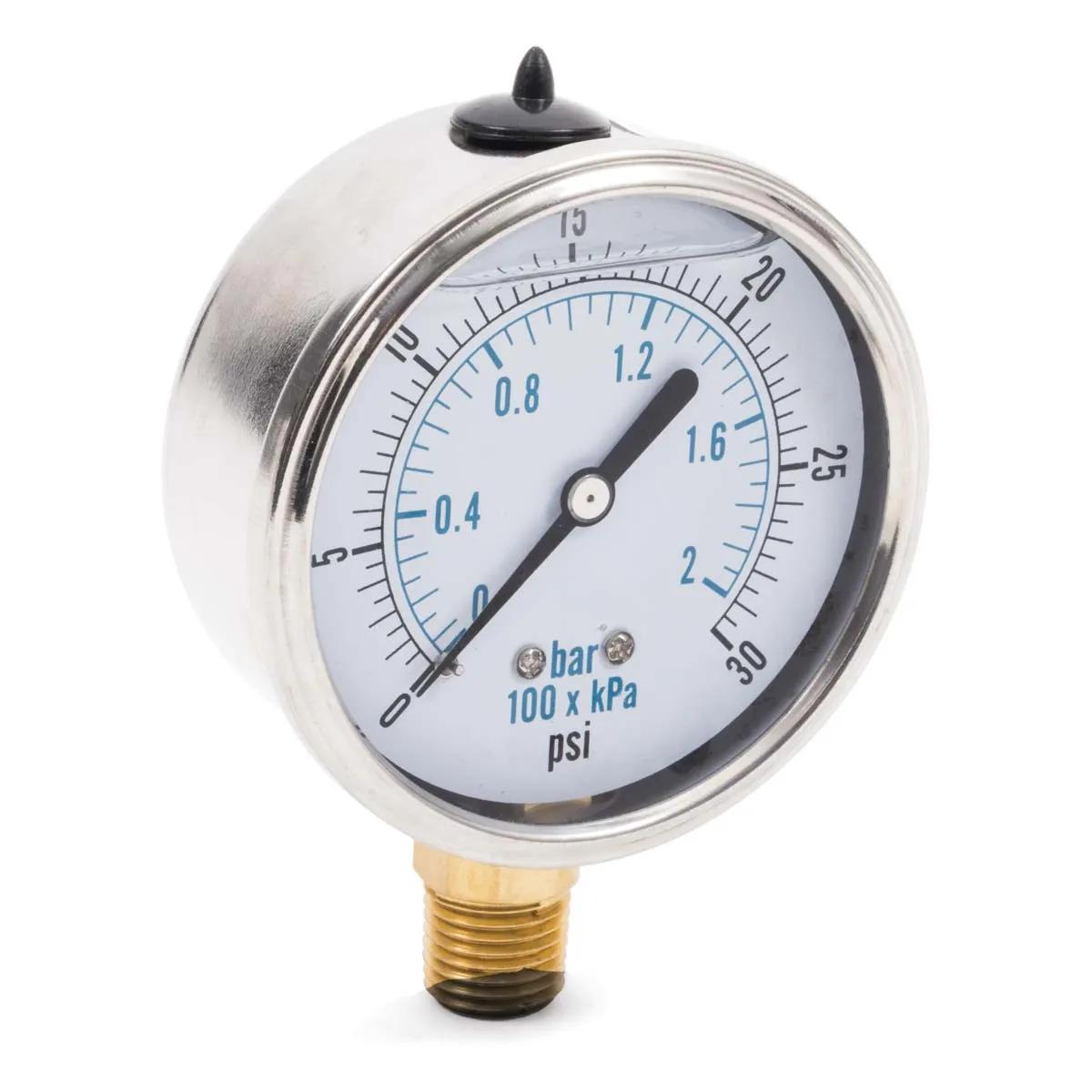 2-1/2" Bottom Mount Liquid Filled Pressure Gauges