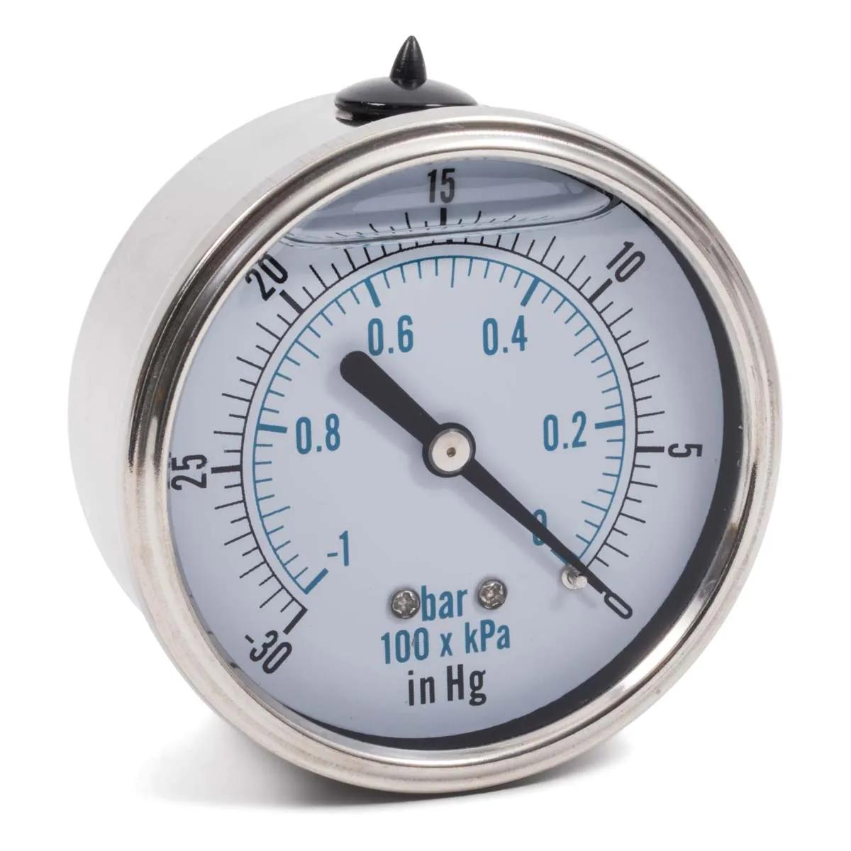-30-0 P.S.I. Liquid Filled Pressure Gauge
