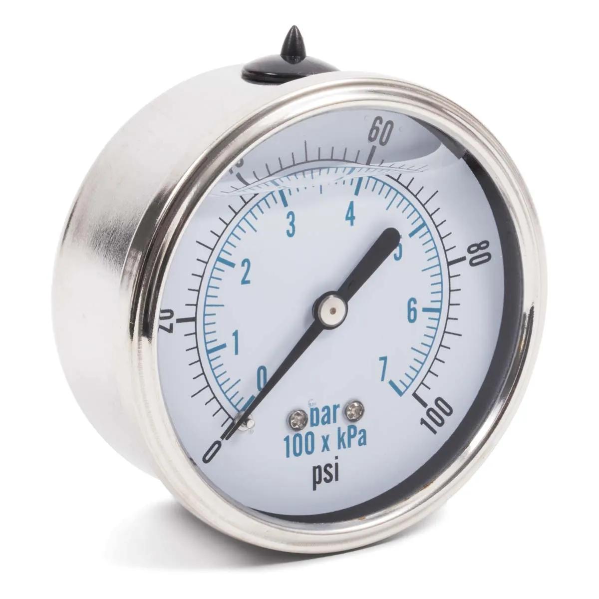 0-100 P.S.I. Liquid Filled Pressure Gauge