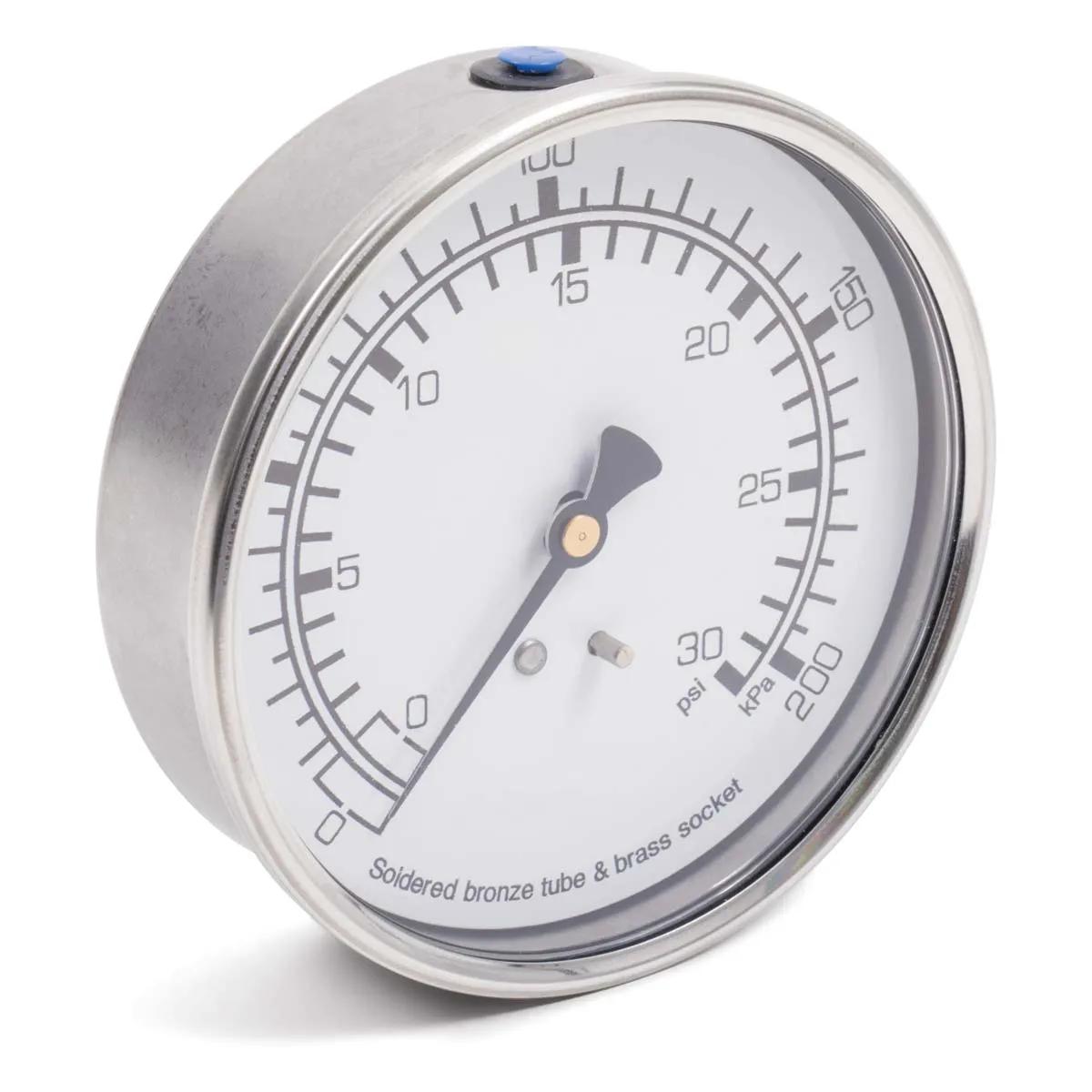 4" 0-30 P.S.I. Liquid Filled Pressure Gauge