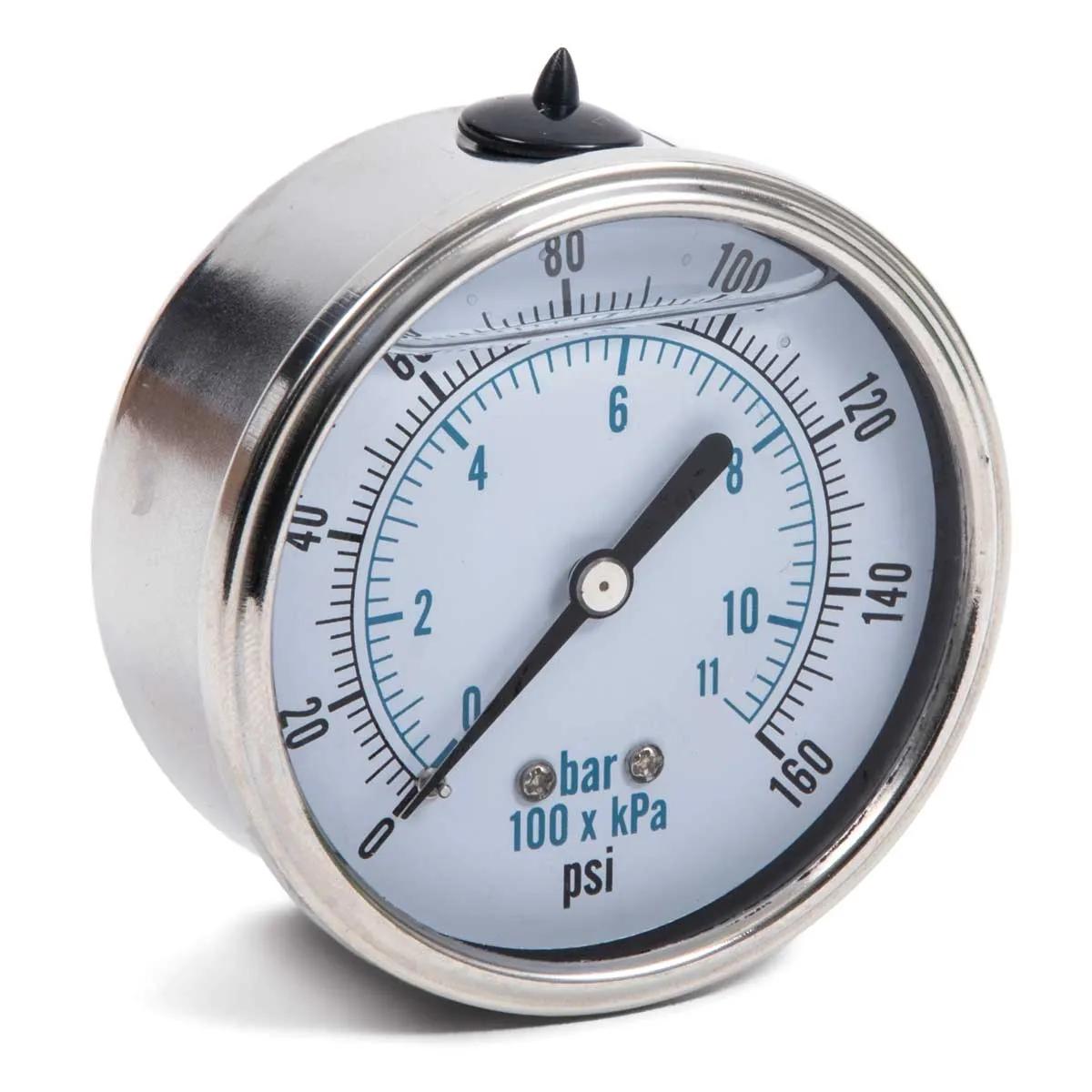 2-1/2" Center Mount Liquid FIlled Pressure Gauges