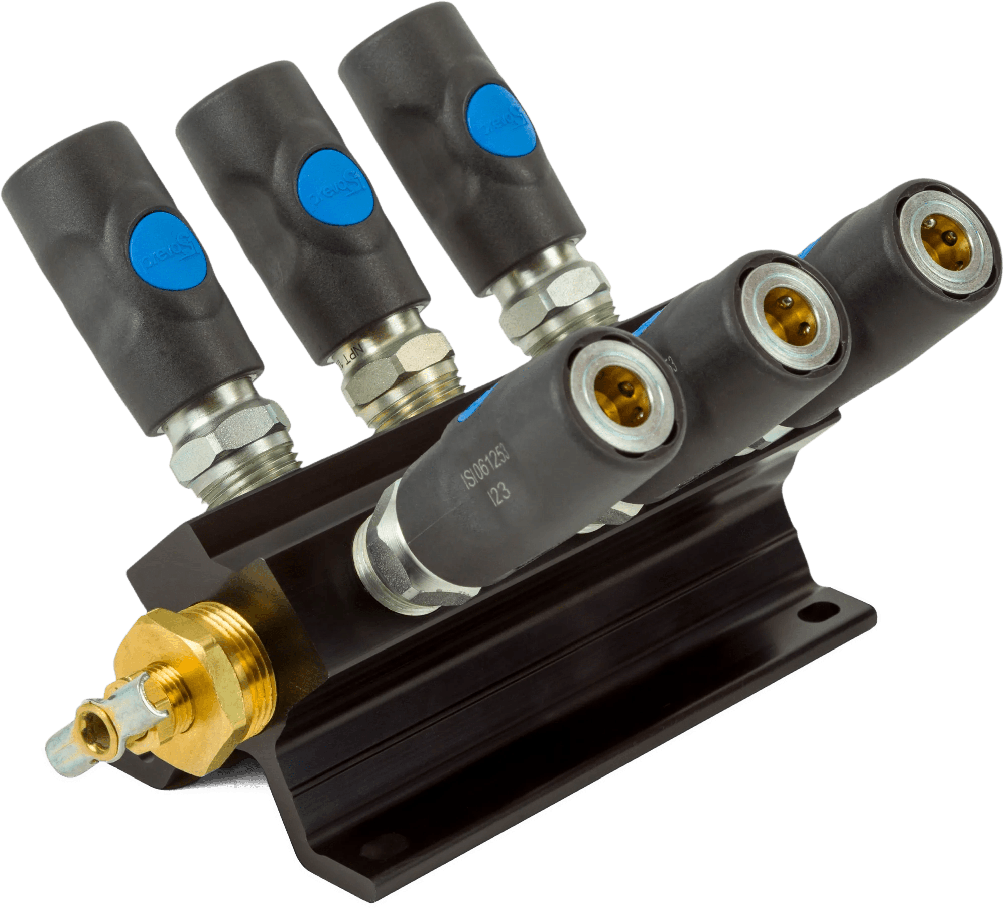 Wall Mount Air Manifolds with Attached Couplers