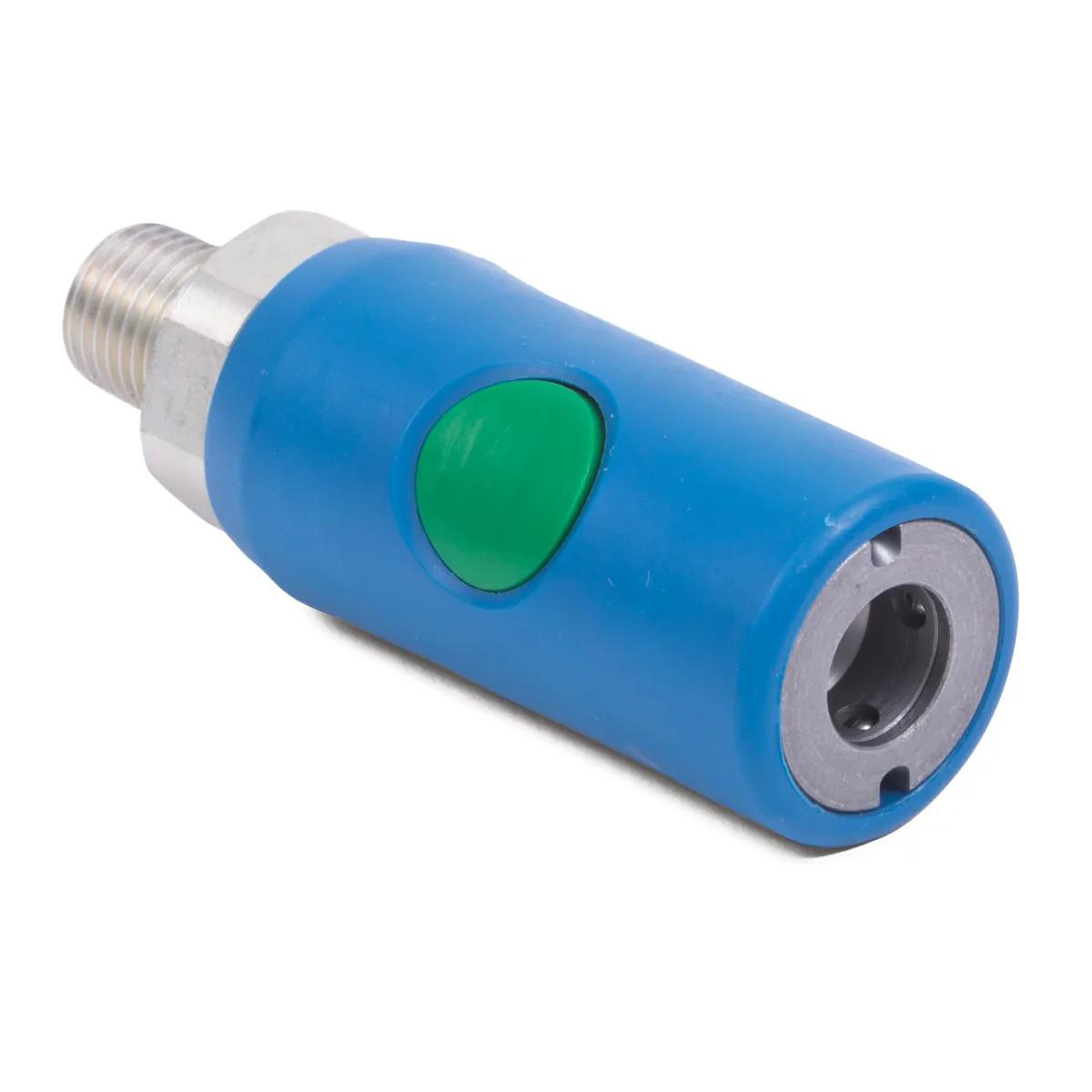 1/4" Hi Flow Push-Button Industrial Interchange Male Air Coupler