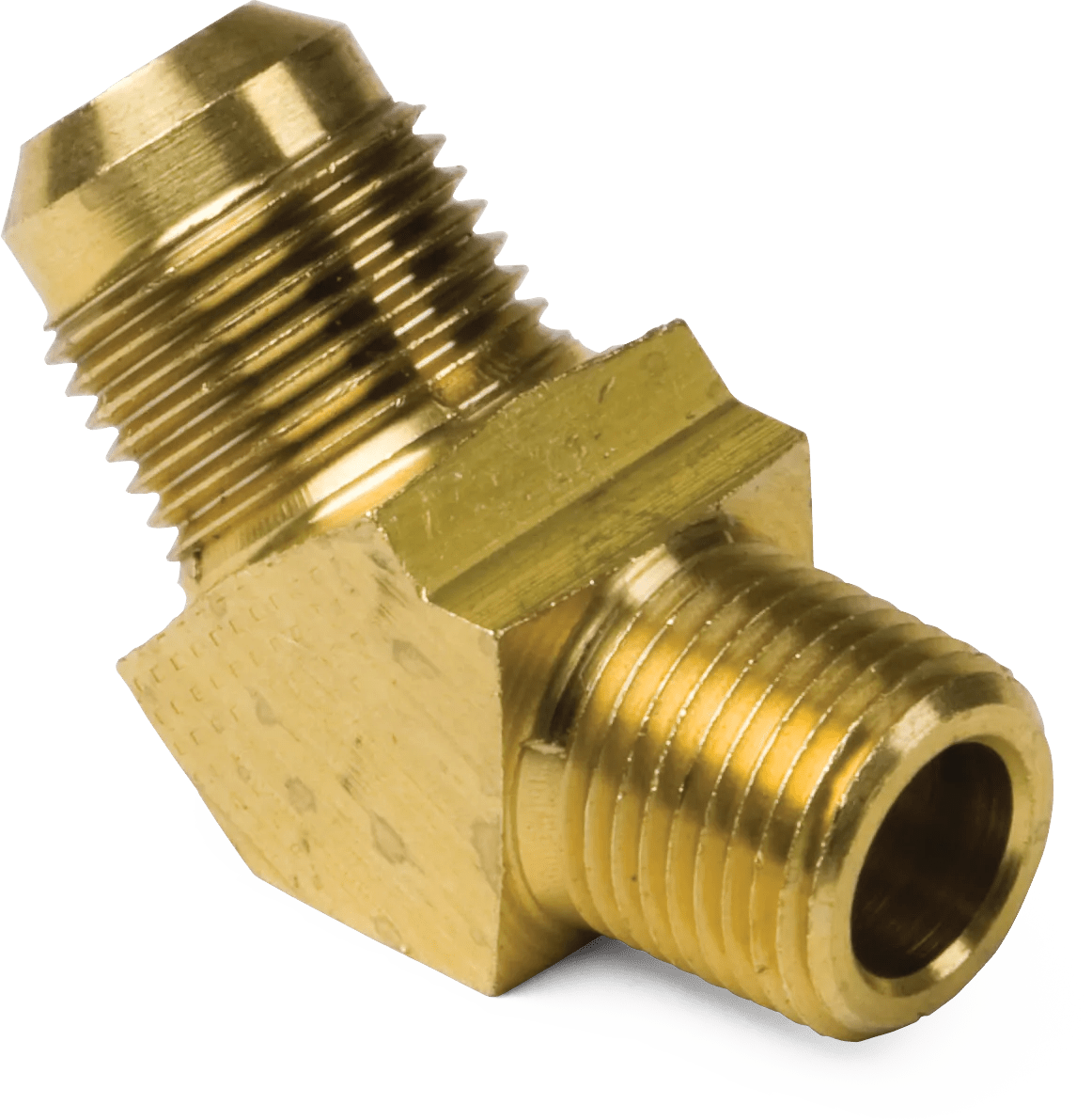 3/8" x 1/4" SAE 45° Flare Brass 45° Male Elbow
