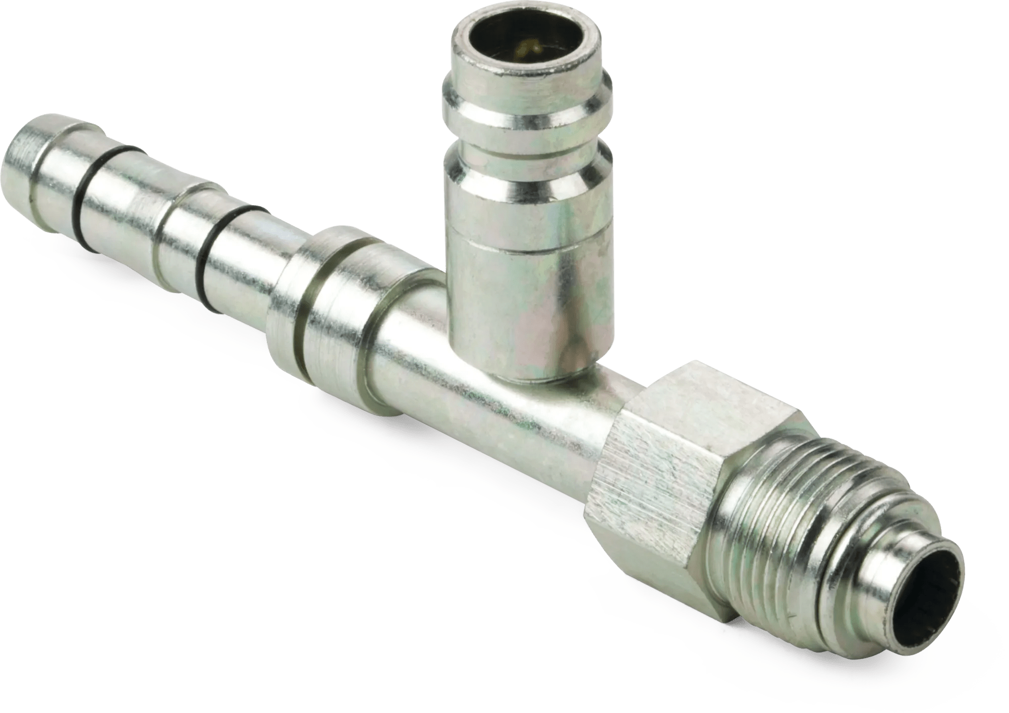 Male O-Ring Straight E-Z Clip Fitting w/ R134a High Side Charge Port